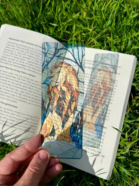 Aslan Lion of Narnia Bookmark - Handmade… stained glass bookmark
