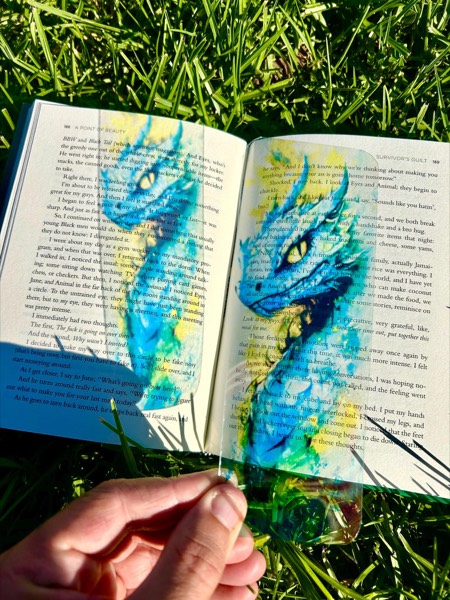 Basilisk Bookmark stained glass bookmark