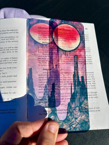 Blood Moon - Crimson Rise Bookmark stained glass bookmark
