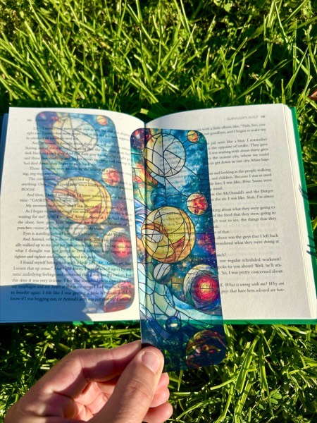 Cosmic Stained Glass Bookmark - Space… stained glass bookmark