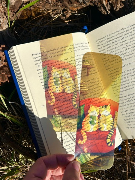 Cozy Cuddle Cats Suncatcher Bookmark, a cat bookmark