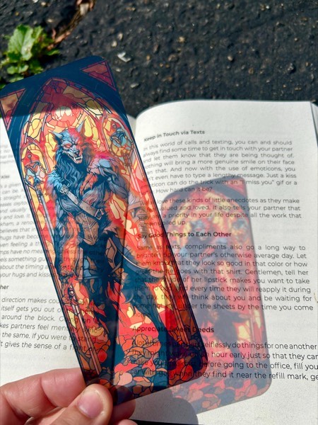 Demon Werewolf from Hell Bookmark stained glass bookmark