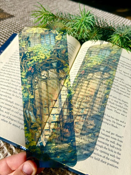 Fantasy Secret Library Bookmark for Book… stained glass bookmark