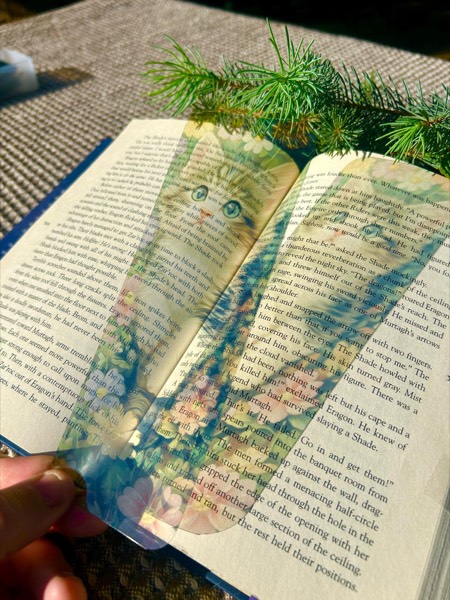 Floral Kitten Bookmark stained glass bookmark