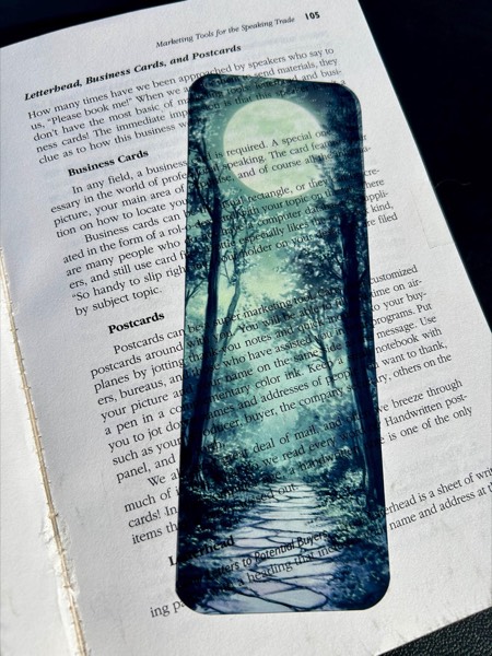 Full Moon Forest Path Bookmark, a celestial and moon bookmark