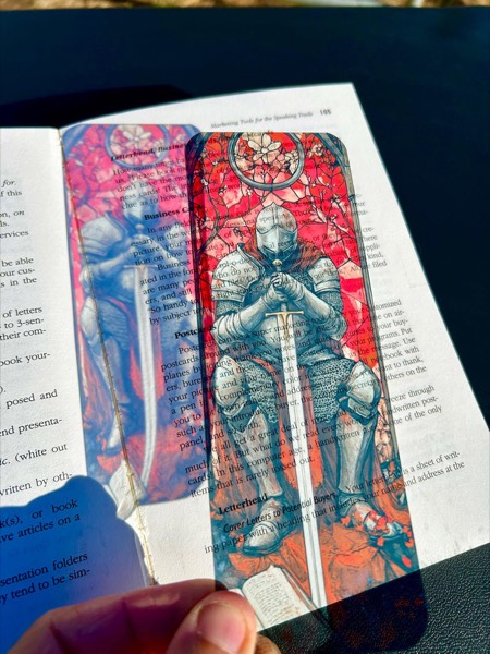 Medieval Knight Bookmark, a fantasy bookmark