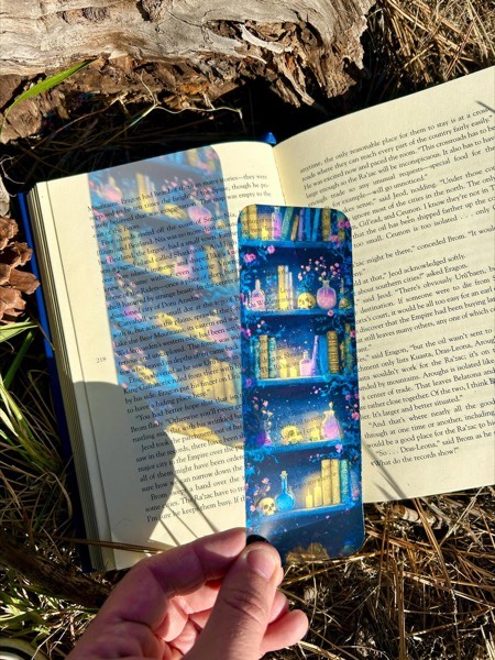 Miniature Magical Library Suncatcher Book Nook stained glass bookmark