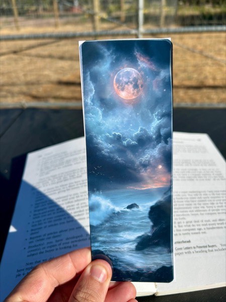 Moon Ocean Bookmark stained glass bookmark