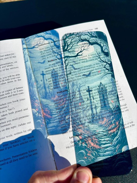 Moonlit Graveyard Bookmark stained glass bookmark