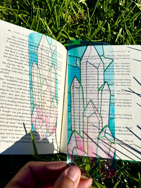 Pink Tourmaline Bookmark stained glass bookmark