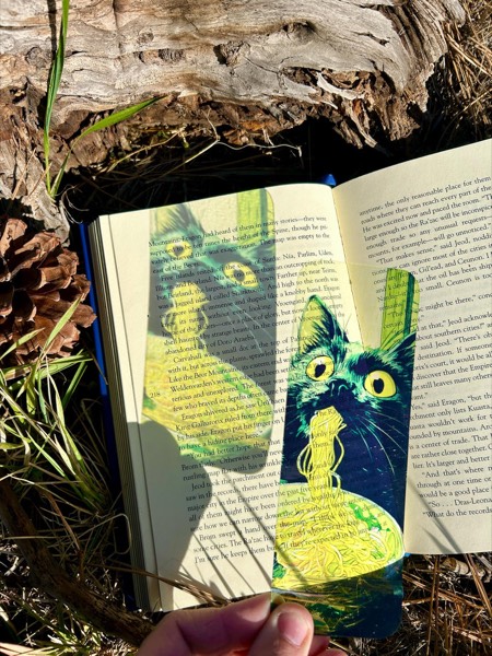 Ramen Cat Suncatcher Bookmark stained glass bookmark