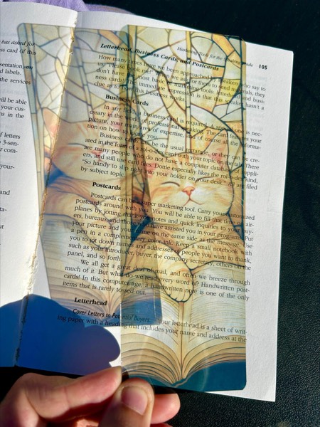 Sleeping Cat Bookmark, a cat bookmark