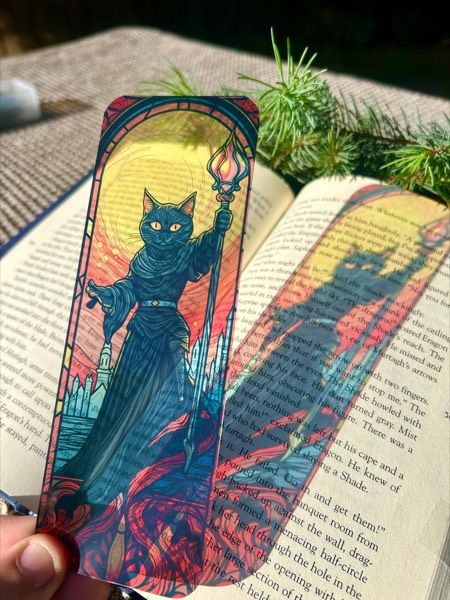 Wizard Cat Bookmark stained glass bookmark