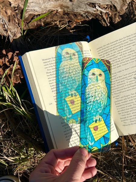 Wizard Letter Owl Suncatcher Bookmark stained glass bookmark